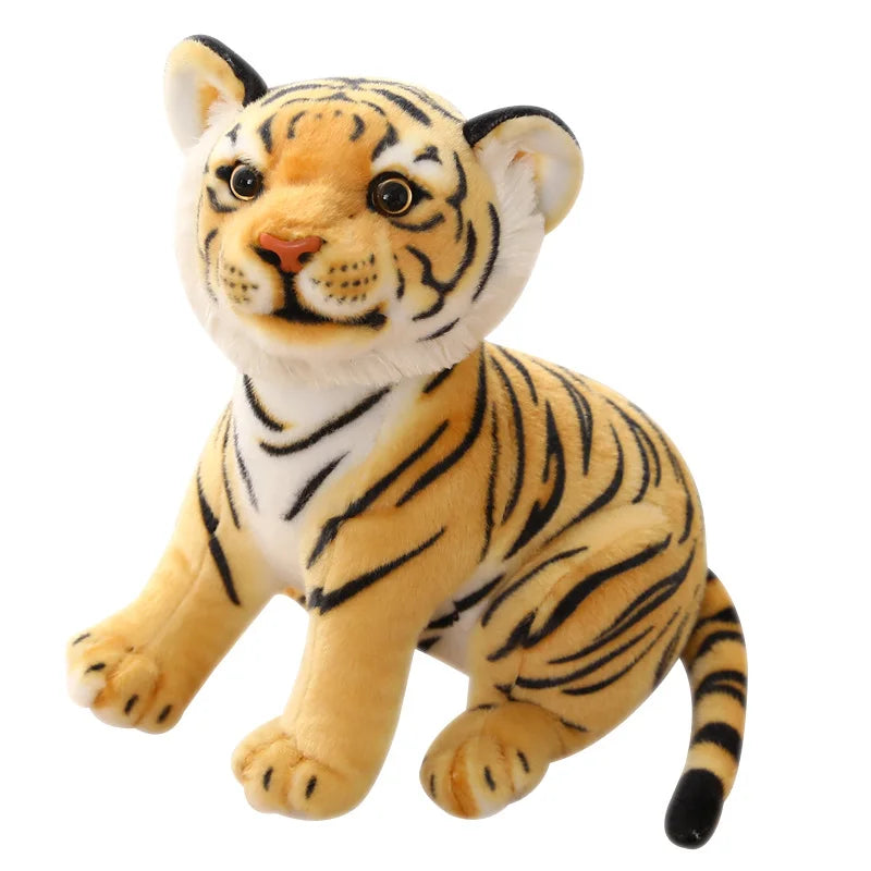 Plush toy tiger on a white background