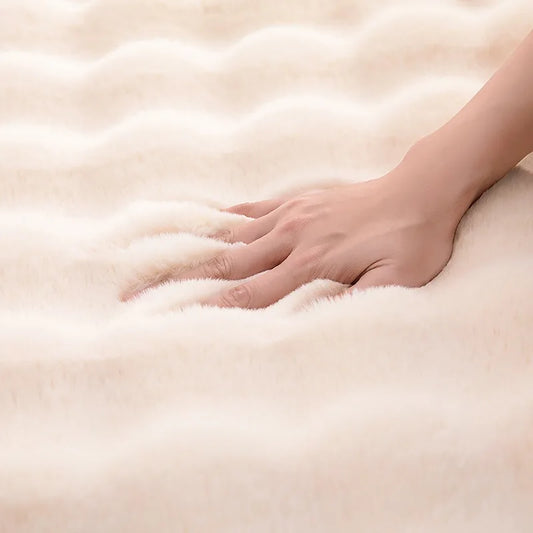 Hand impression on a bubble rug
